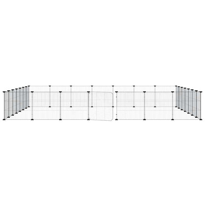 vidaXL 28-Panel Pet Cage with Door Black 245x245x35 cm Steel
