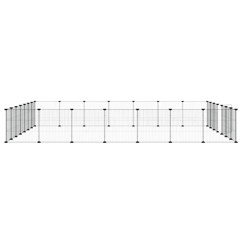 vidaXL Pet Cage | Black | Powder-coated steel | Large | Adjustable Armrests