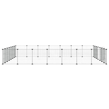 vidaXL Pet Cage | Black | Powder-coated steel | Large | Adjustable Armrests