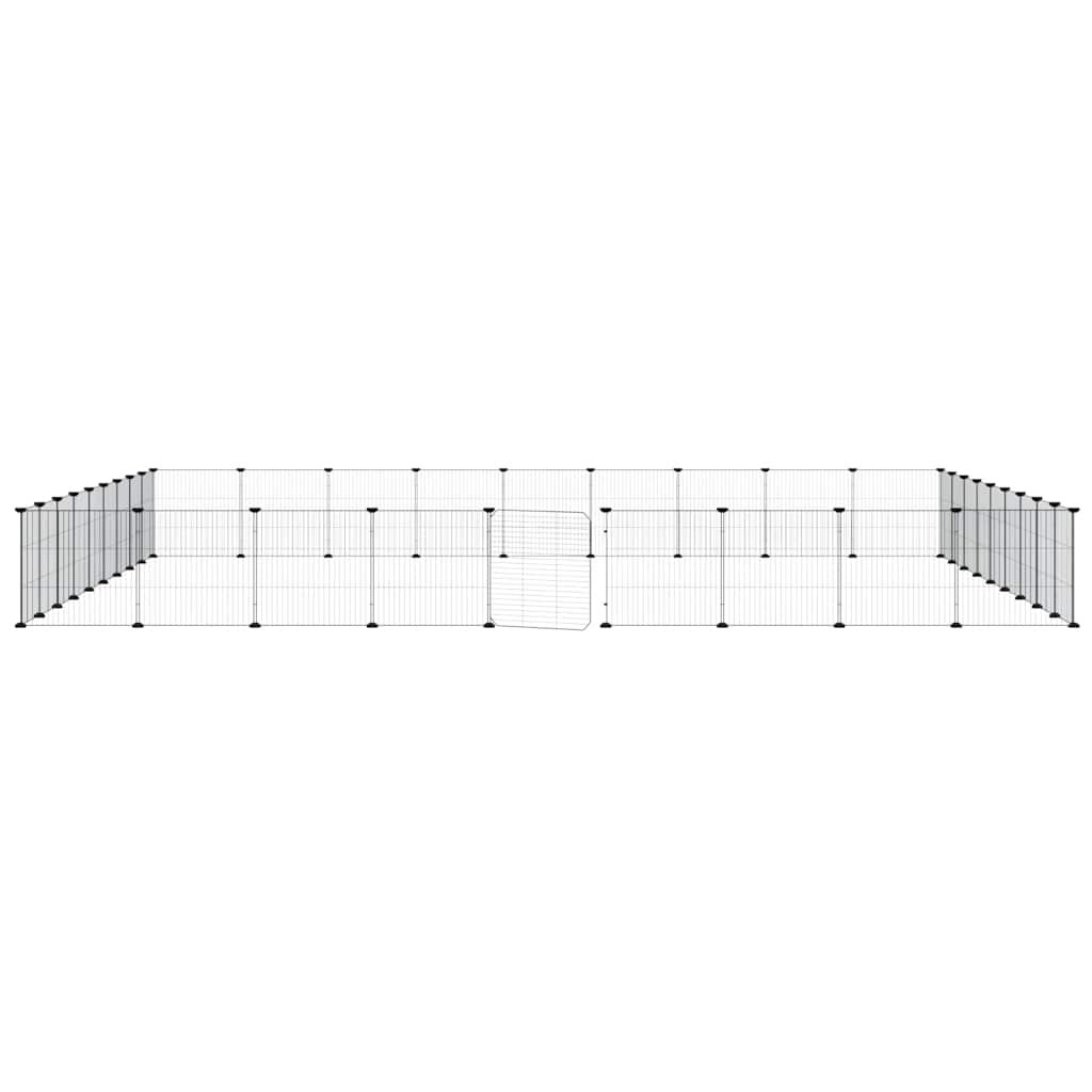vidaXL 36-Panel Pet Cage with Door Black 315x315x35 cm Steel