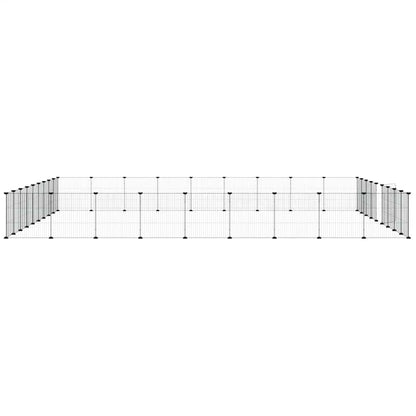 vidaXL Pet Cage | Black | Powder-coated steel | Spacious | Collapsible