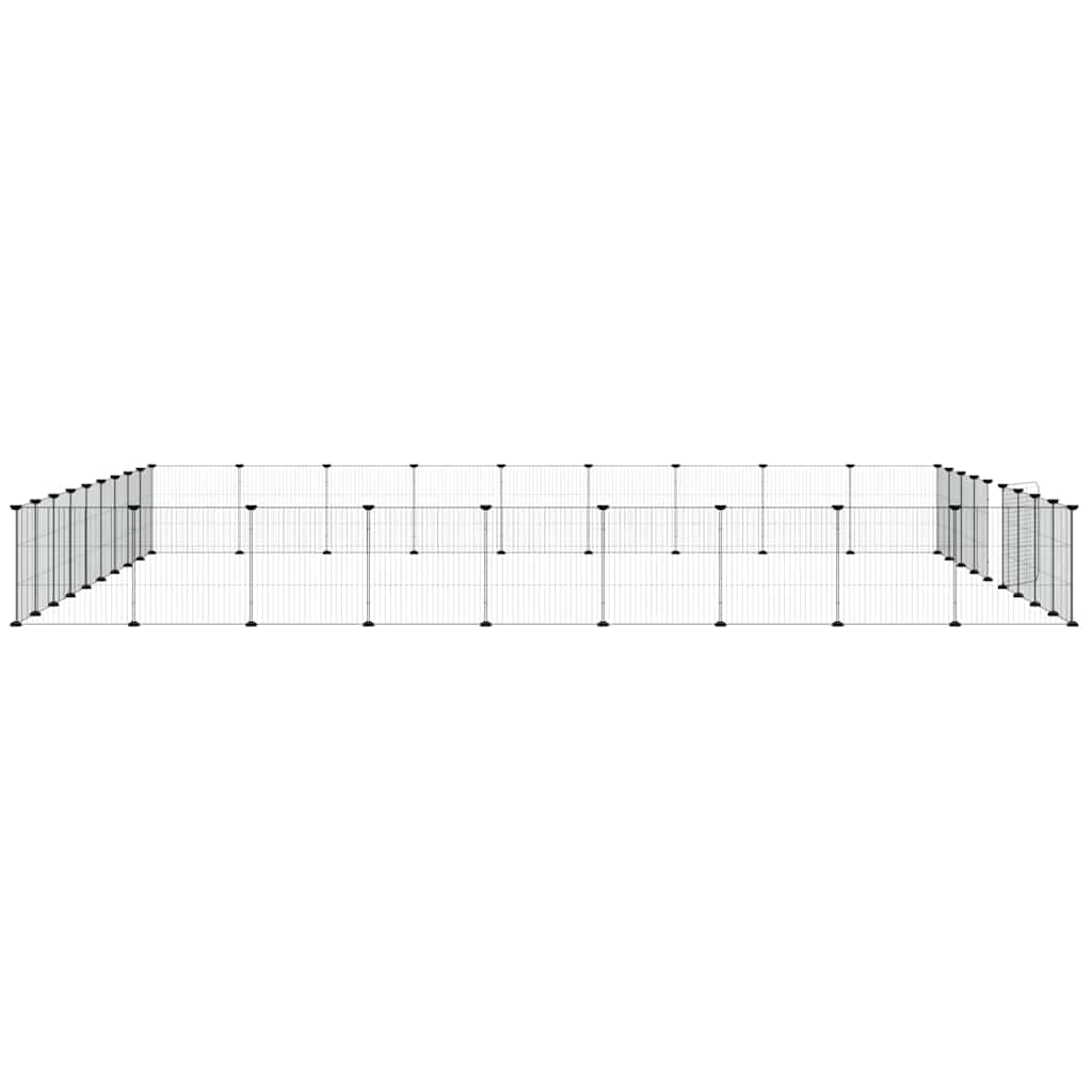 vidaXL 36-Panel Pet Cage with Door Black 315x315x35 cm Steel