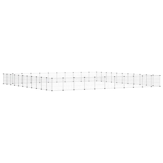 vidaXL 44-Panel Pet Cage with Door Black 385x385x35 cm Steel