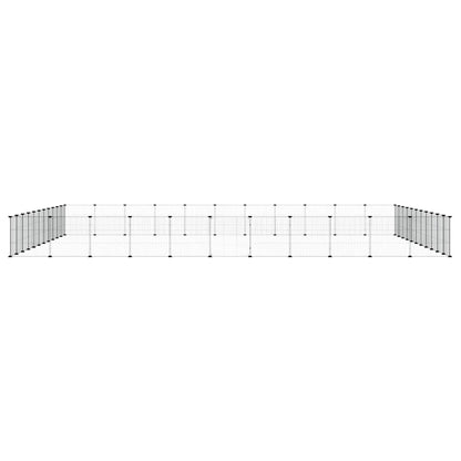 vidaXL 44-Panel Pet Cage with Door Black 385x385x35 cm Steel