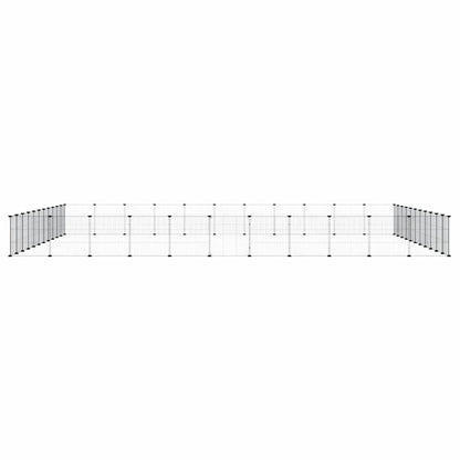 vidaXL 44-Panel Pet Cage with Door Black 385x385x35 cm Steel