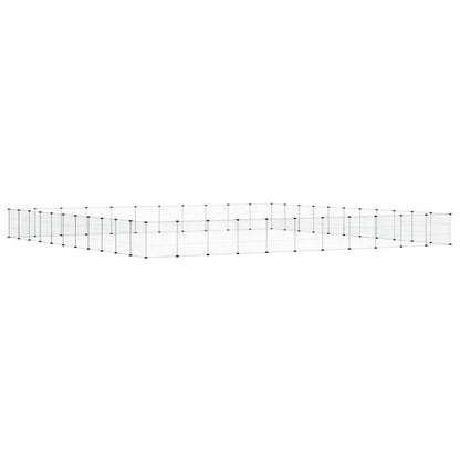 vidaXL 44-Panel Pet Cage with Door Black 385x385x35 cm Steel
