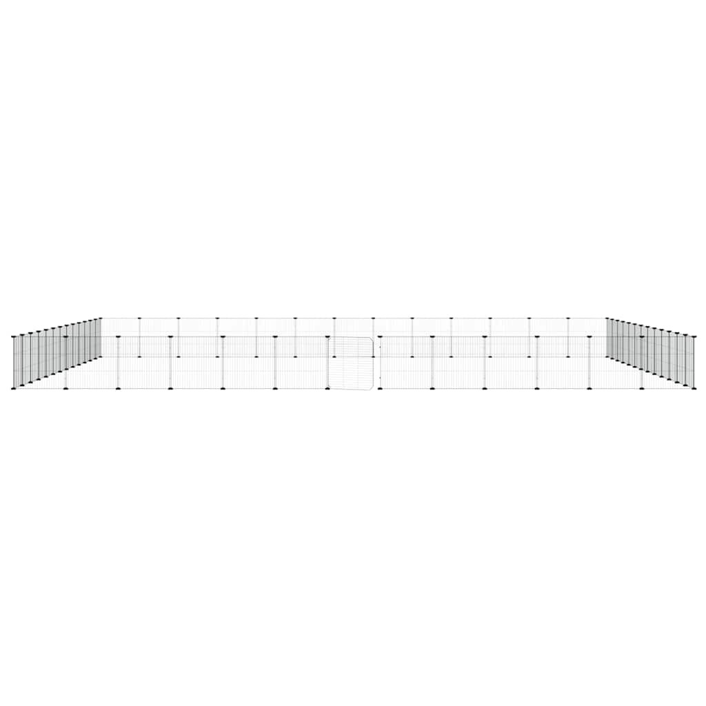 vidaXL Pet Cage | Black | Powder-coated steel | Large | Adjustable Armrests