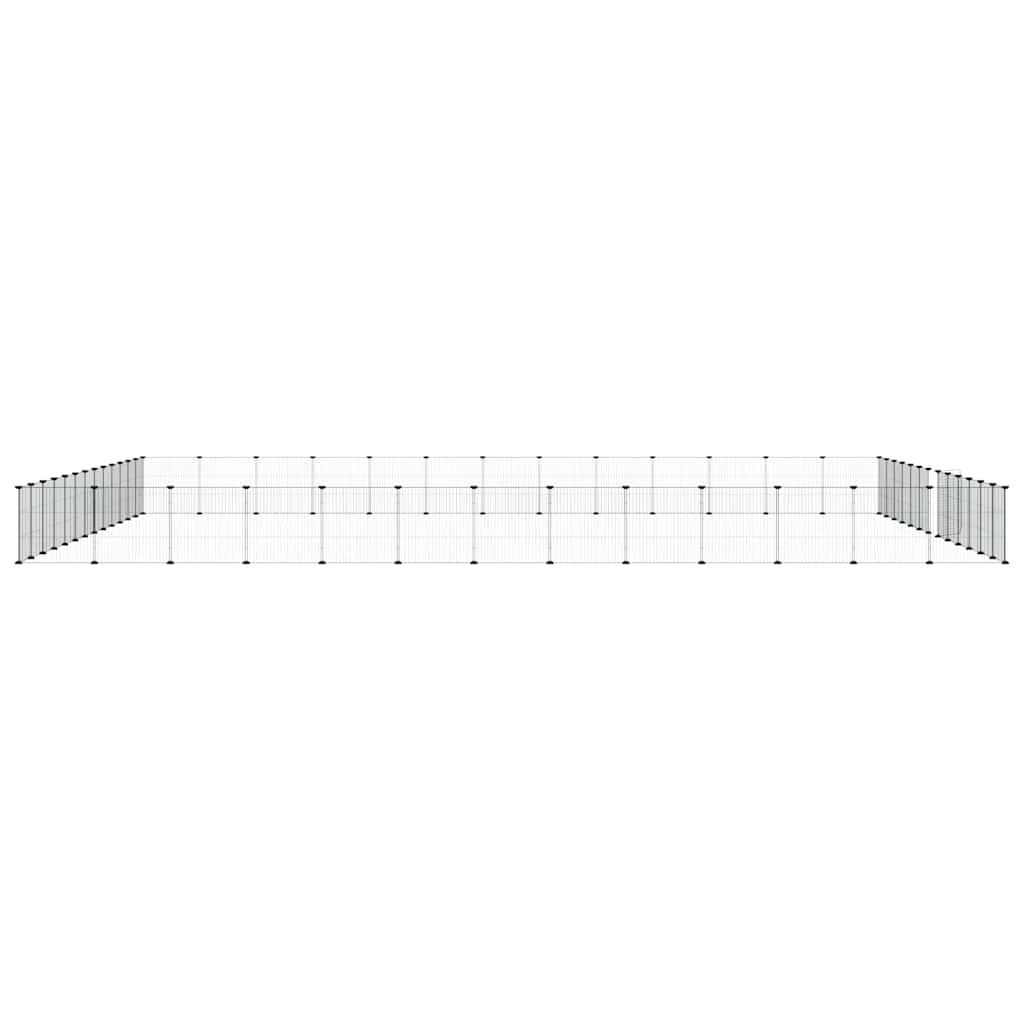 vidaXL Pet Cage | Black | Powder-coated steel | Large | Adjustable Armrests