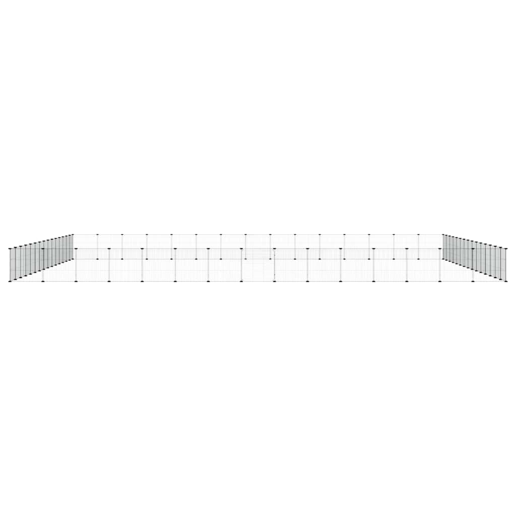 vidaXL 60-Panel Pet Cage with Door Black 525x525x35 cm Steel
