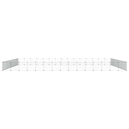 vidaXL 60-Panel Pet Cage with Door Black 525x525x35 cm Steel