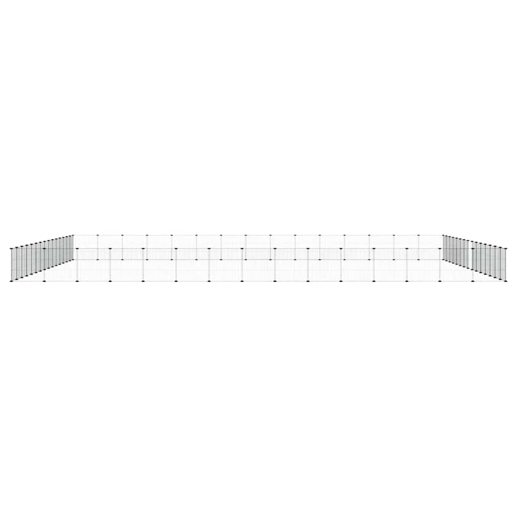 vidaXL 60-Panel Pet Cage with Door Black 525x525x35 cm Steel