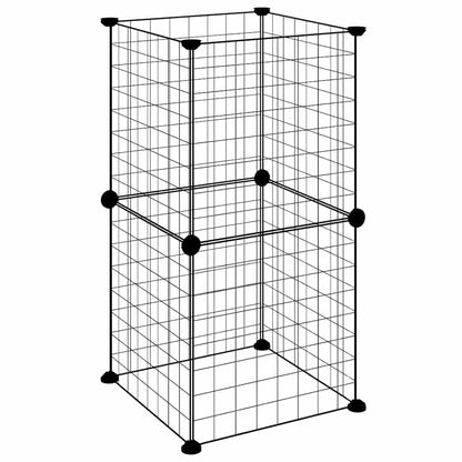 vidaXL 8-Panel Pet Cage Black 35x35x70 cm Steel