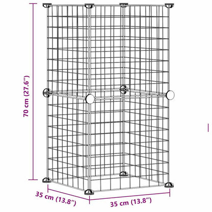 vidaXL 8-Panel Pet Cage Black 35x35 cm Steel