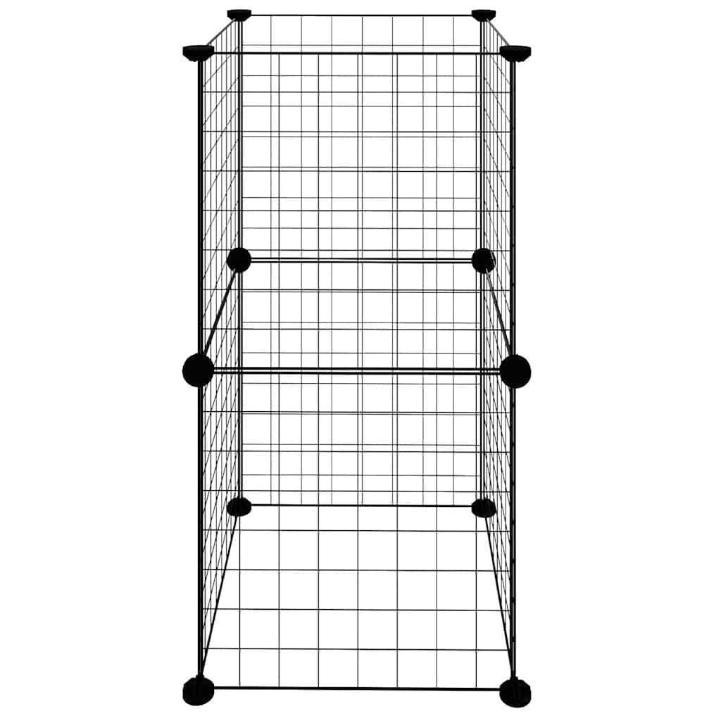 vidaXL 8-Panel Pet Cage Black 35x35x70 cm Steel
