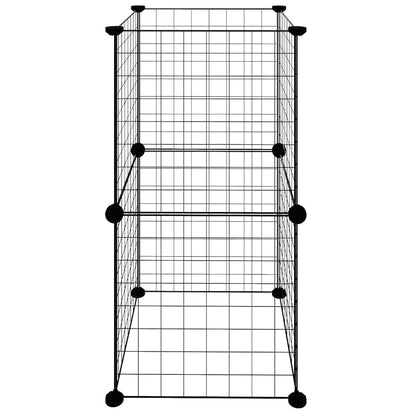 vidaXL 8-Panel Pet Cage Black 35x35x70 cm Steel