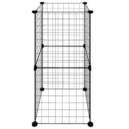 vidaXL 8-Panel Pet Cage Black 35x35 cm Steel