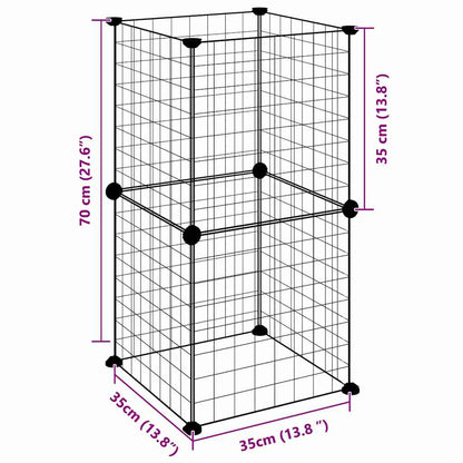 vidaXL 8-Panel Pet Cage Black 35x35 cm Steel