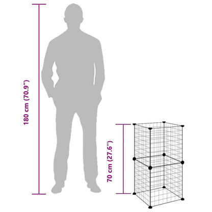 vidaXL 8-Panel Pet Cage Black 35x35 cm Steel