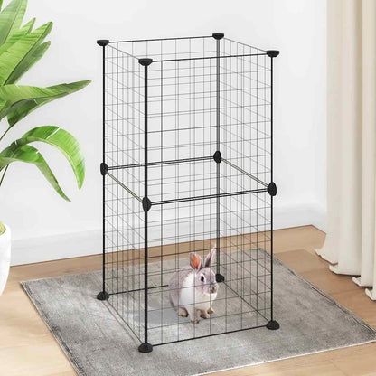 vidaXL 8-Panel Pet Cage Black 35x35x70 cm Steel