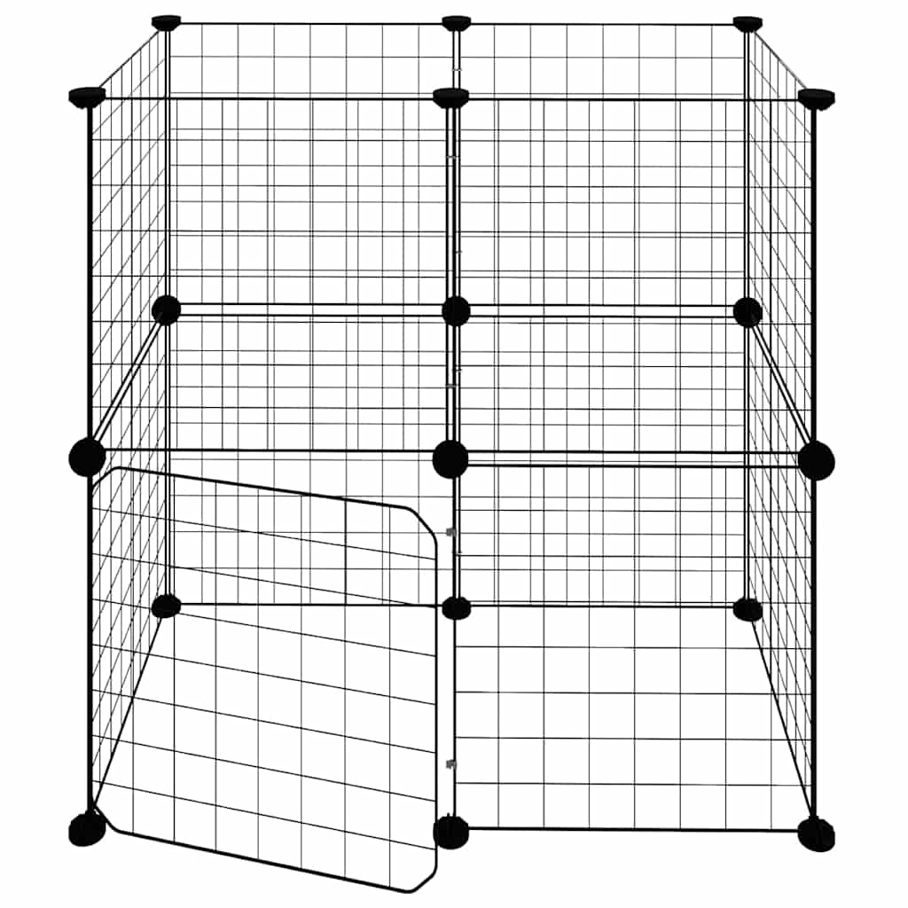 vidaXL Pet Cage | Black | Powder-coated steel | Adjustable size