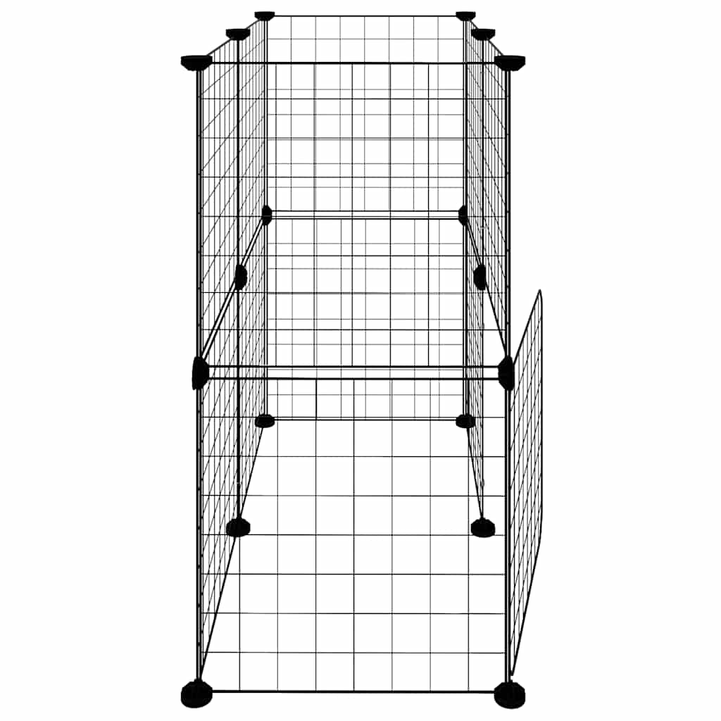 vidaXL Pet Cage | Black | Powder-coated steel | Adjustable size