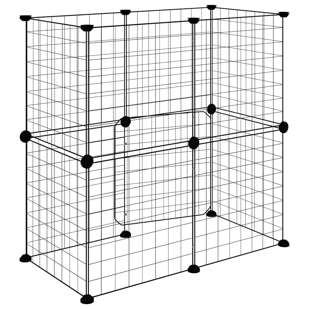 vidaXL Pet Cage | Black | Powder-coated steel | Adjustable size