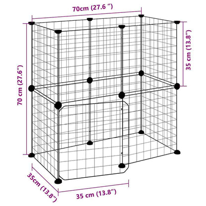 vidaXL Pet Cage | Black | Powder-coated steel | Adjustable size