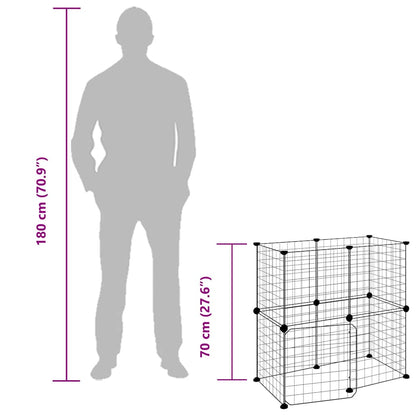 vidaXL Pet Cage | Black | Powder-coated steel | Adjustable size