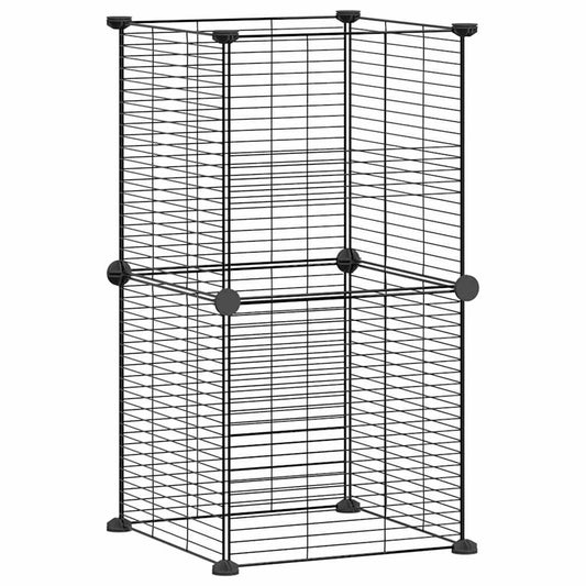 vidaXL 8-Panel Pet Cage Black 35x35 cm Steel