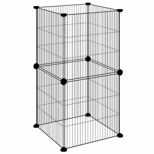 vidaXL Pet Cage | Black | Powder-coated steel | 35 x 35 x 70 cm | Pet Cage