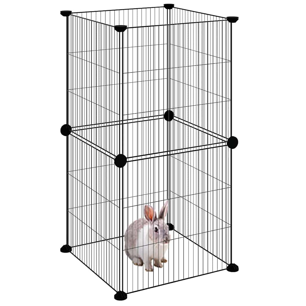 vidaXL Pet Cage | Black | Powder-coated steel | 35 x 35 x 70 cm | Pet Cage