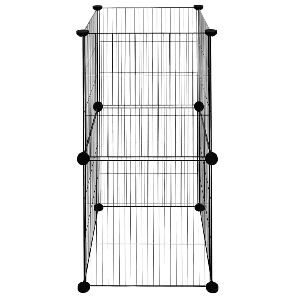 vidaXL Pet Cage | Black | Powder-coated steel | 35 x 35 x 70 cm | Pet Cage