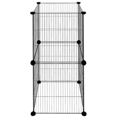 vidaXL Pet Cage | Black | Powder-coated steel | 35 x 35 x 70 cm | Pet Cage