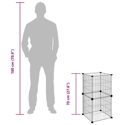 vidaXL Pet Cage | Black | Powder-coated steel | 35 x 35 x 70 cm | Pet Cage