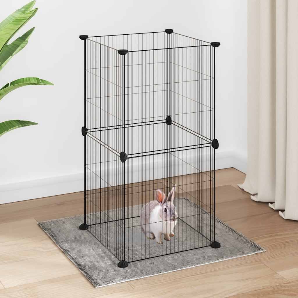 vidaXL Pet Cage | Black | Powder-coated steel | 35 x 35 x 70 cm | Pet Cage