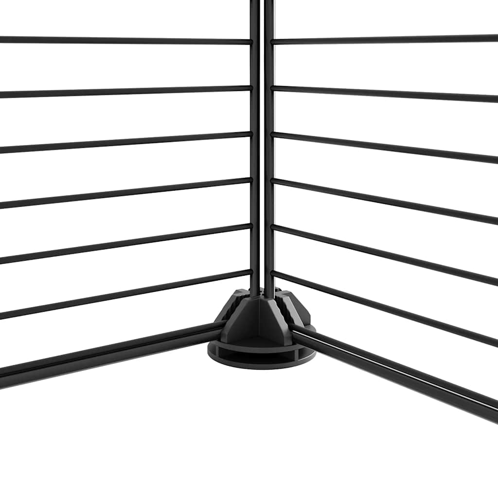 vidaXL 12-Panel Pet Cage with Door Black 35x35 cm Steel