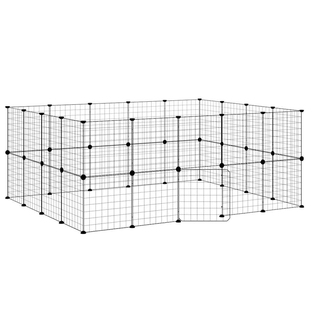 vidaXL Pet Cage | Black | Powder-coated steel | Small Pet Cage | Collapsible
