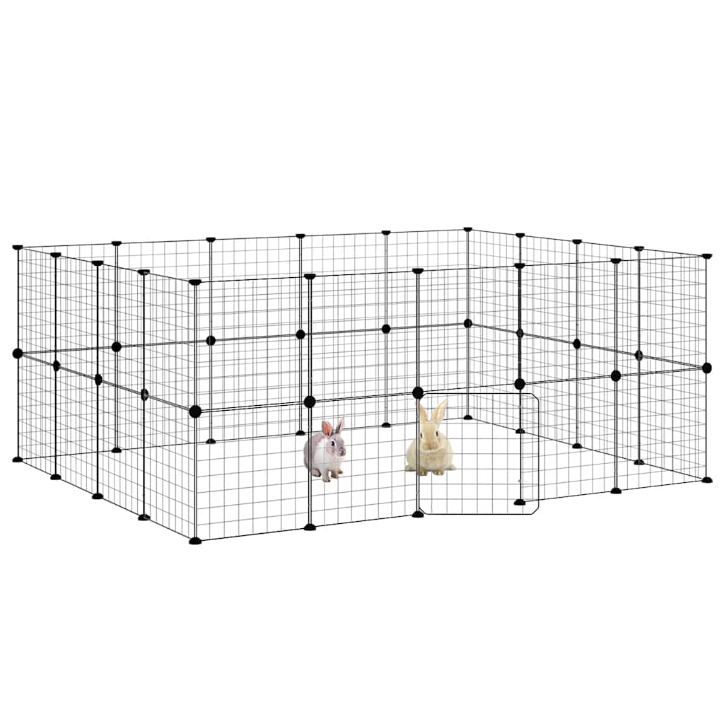 vidaXL Pet Cage | Black | Powder-coated steel | Small Pet Cage | Collapsible