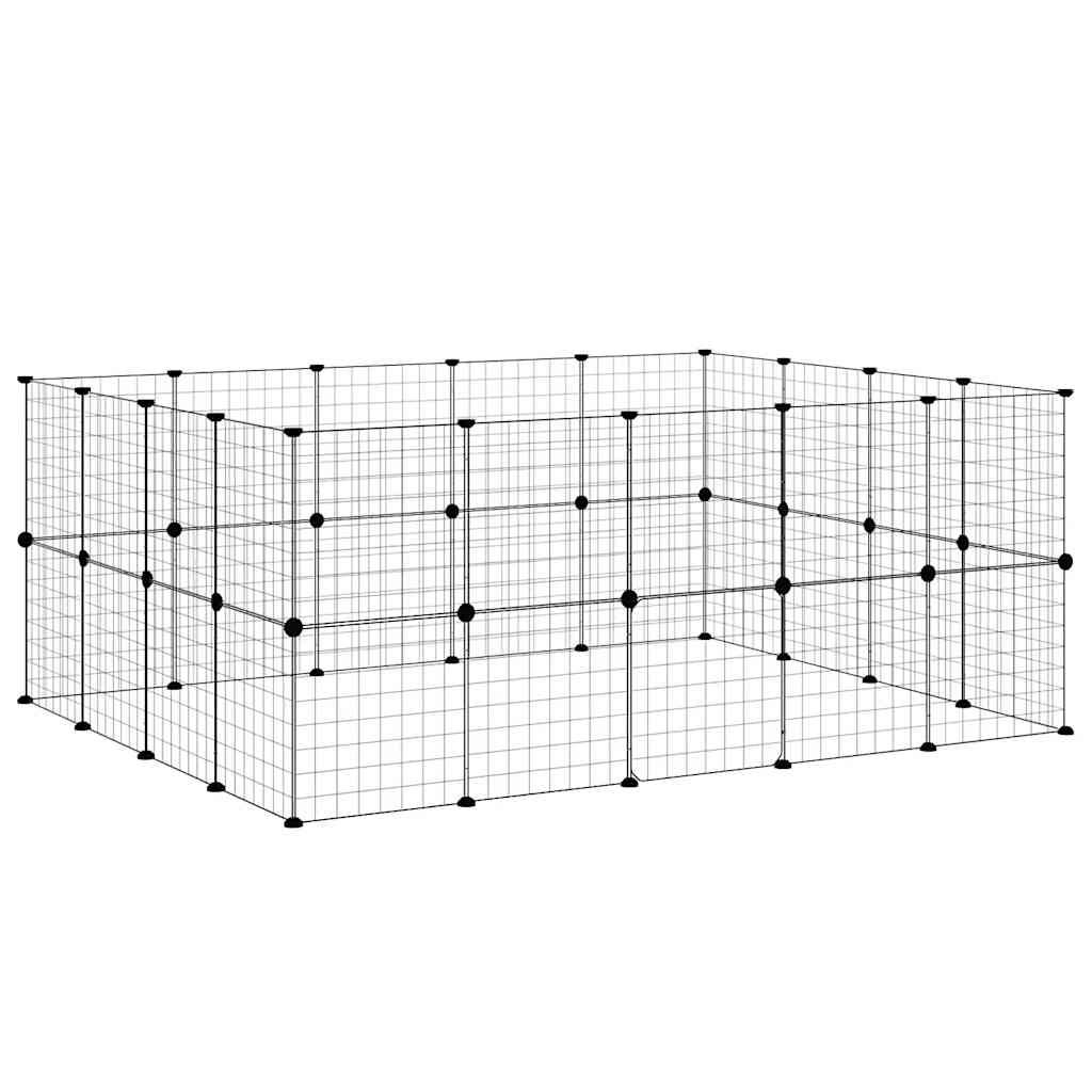 vidaXL Pet Cage | Black | Powder-coated steel | Small Pet Cage | Collapsible