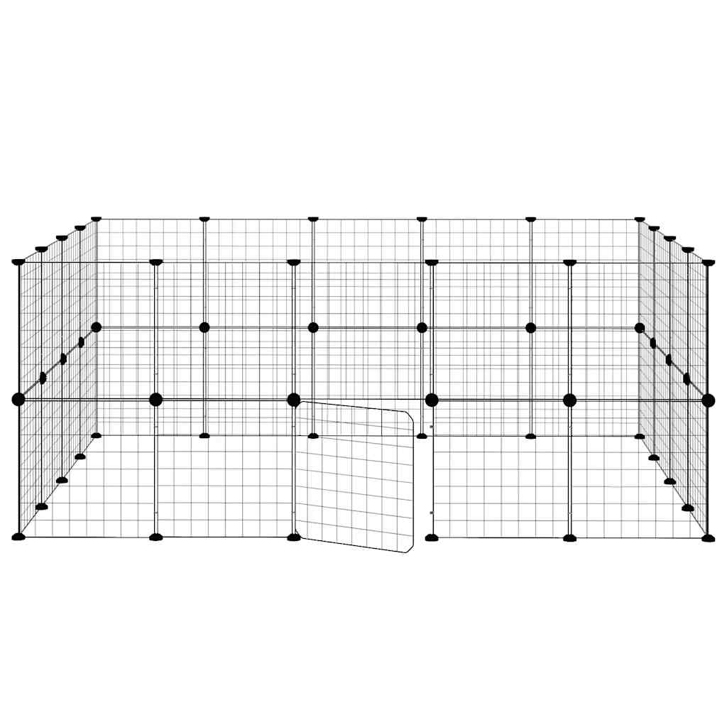 vidaXL Pet Cage | Black | Powder-coated steel | Small Pet Cage | Collapsible
