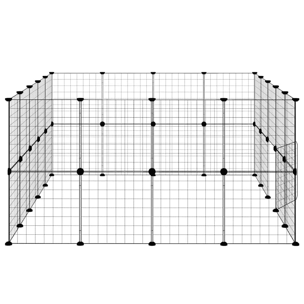 vidaXL Pet Cage | Black | Powder-coated steel | Small Pet Cage | Collapsible