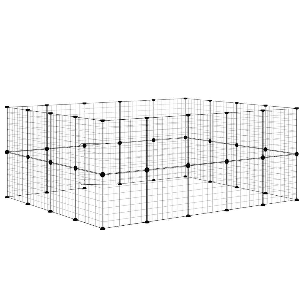 vidaXL Pet Cage | Black | Powder-coated steel | Small Pet Cage | Collapsible