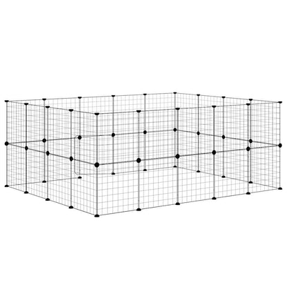 vidaXL Pet Cage | Black | Powder-coated steel | Small Pet Cage | Collapsible