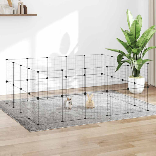 vidaXL Pet Cage | Black | Powder-coated steel | Small Pet Cage | Collapsible