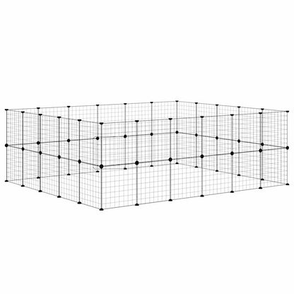 vidaXL Pet Cage | Black | Powder-Coated Steel | Expandable | Animal Cage