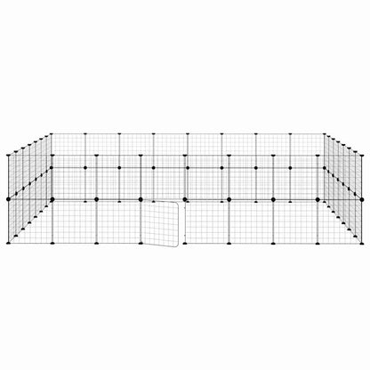 vidaXL 60-Panel Pet Cage with Door Black 280x245x70 cm Steel