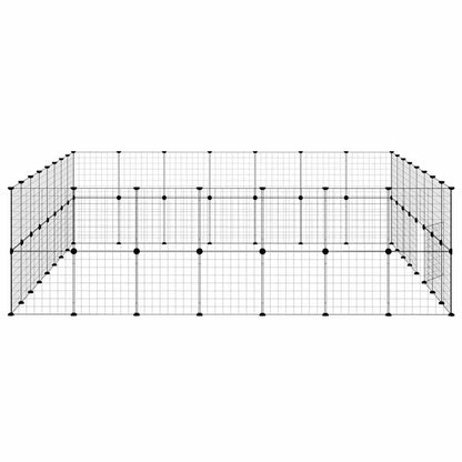 vidaXL 60-Panel Pet Cage with Door Black 280x245x70 cm Steel