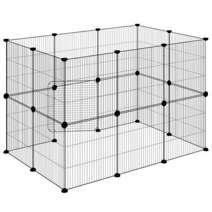 vidaXL Pet Cage | Black | Powder-coated steel