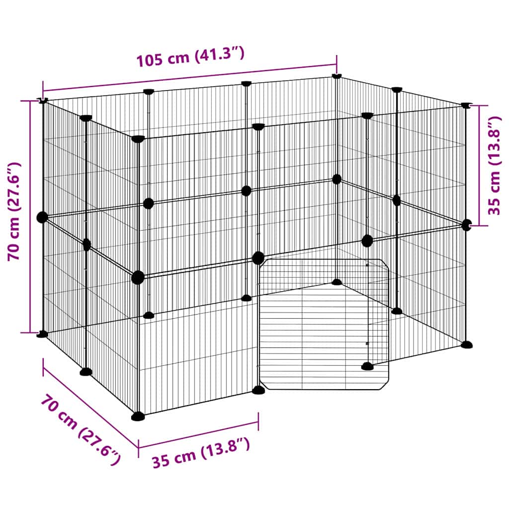 vidaXL Pet Cage | Black | Powder-coated steel