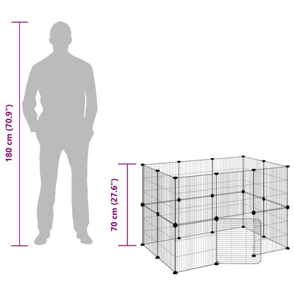 vidaXL Pet Cage | Black | Powder-coated steel